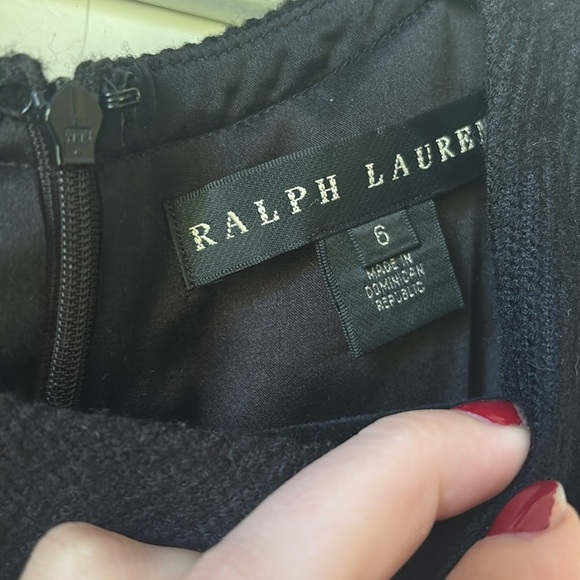 Size 6 black label Ralph Lauren houndstooth dress wool cashmere blend - Picture 2 of 4